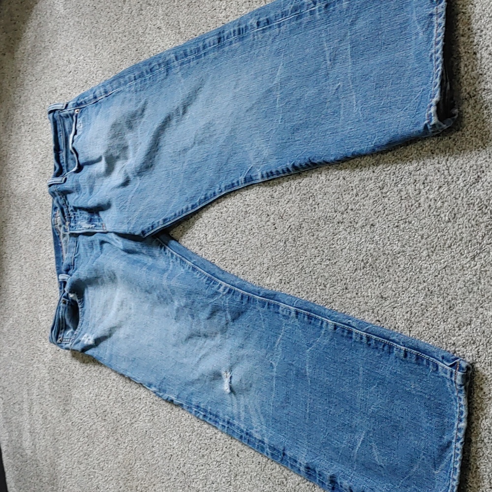 Y2K Ralph Lauren Men's Relaxed Fit Baggy Jeans Denim Distressed American Sz 38 - Picture 8 of 8